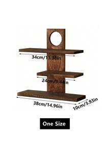 Cirelle 1pc Retro Wooden Perfume Rack, Vintage Solid Wood Multi-Layer Cosmetic Display Shelf - Brown - View 6
