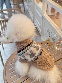 Vintage Rabbit Fairisle Pet Sweater, Warm & Cozy For Dogs & Cats, Autumn/Winter