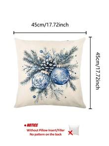 1 Stück blauer Weihnachtsball Tischläufer, Weihnachtsbaum Leinen-ähnlicher Tischläufer, 1 Stück Tischläufer, 4 Stücke Tischsets, 1 Stück Kissenbezug, 3 Produkte erhältlich, saisonale Innen-/Außendekoration für Zuhause, Winterdekoration für Zuhause, Weihnachtsdekoration, Weihnachtszimmer Dekoration, Weihnachtsparty Dekoration - Verschiedenfarbig - Übersicht 10