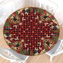Water-Resistant Round Tablecloth With Elastic Edge For 40-44" Tables - Gift-nativity - View 12