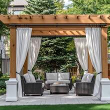 Barra de Cortina para Ventanas de 36 a 88 Pulgadas, 1 Pulgada de Dimetro, Barra de Cortina de Alta Resistencia de Negra Mate con Tapas Decorativas con Soportes, Facil de Instalar 36 - 88 - 36-88" - Ver 6