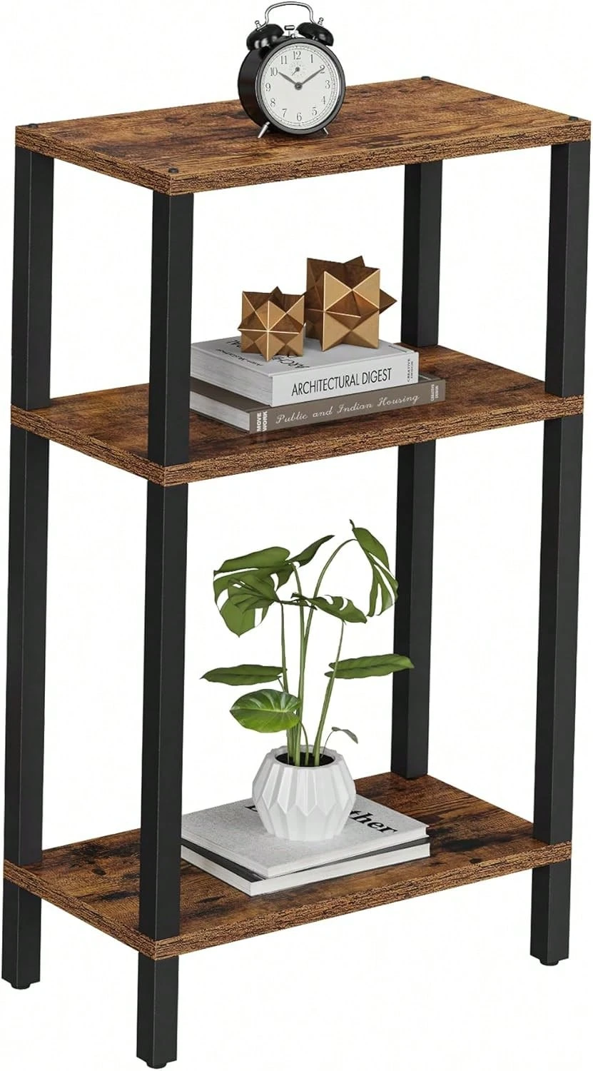 Small Side Table, Narrow End Table, Skinny Sofa Table, Slim Nightstand, Couch Table, Living Room, Bed Room, Brown TB01BB062,23090393 - 巧克力棕 - 查看 1