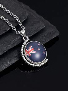 1 Pc Of National Flag Pendant Necklace For Men And Women Couple Lovers , Daily And Street Style National Day Celebration Wearing, Feast Festival Birthday Gift For Brothers Classmates Boyfriend Girlfriend, Retro Unique Traditional Celebrity Style Jewelry - National Flag - View 42