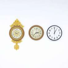 Mini Retro Pocket Style Simulation Clock - Antique Roman Numerals With Gold Hands And Black Dial, White Mini Simulation Clock Suitable For Dollhouses, Model Railways, Miniature Collections - Functional Replica Accessories