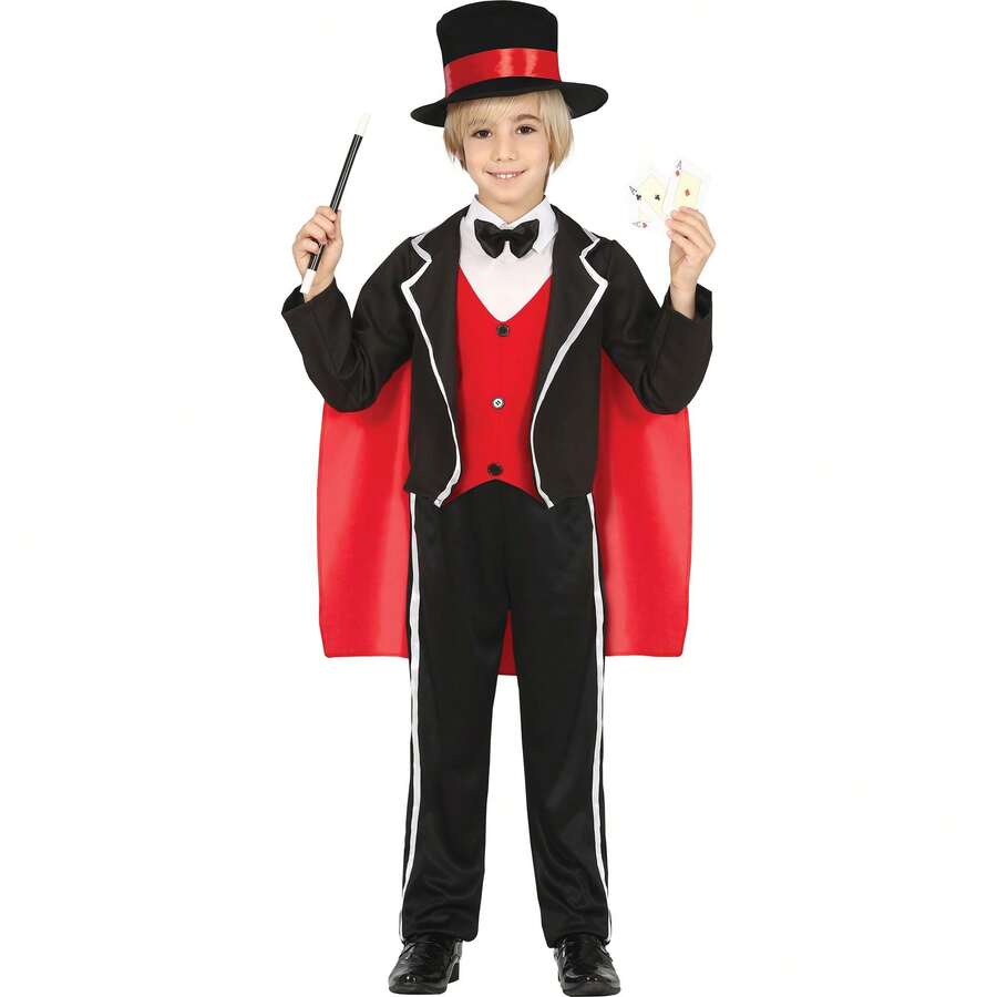 KIWI 男孩和女孩的兒童巫師服裝，帶帽子和兜帽的巫師服裝，適合主題派對和慶祝活動，帶有魔杖和斗篷的魔法師服裝，非常適合萬聖節、聖誕節和角色扮演活動，多種尺寸 - 免費送貨✅24/48 小時內送達西班牙（半島） - 彩色 - 查看 1