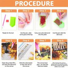 DIY 5D 钻石画套装 - 马桶座上顽皮的小狗读报纸，圆形亚克力宝石，无框马赛克艺术工艺品，家居装饰，适合成人和初学者的放松礼物 - 彩色 - 查看 8