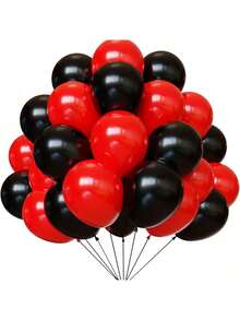 Bộ bóng bay trang trí tiệc xe đua 109 chiếc, bao gồm bóng bay kim loại kẻ caro đen trắng, thích hợp cho lễ rửa tội, tiệc theo chủ đề đua xe, trang trí tiệc sinh nhật, không cần nguồn điện, trang trí Giáng sinh - Đỏ và đen - Xem 6