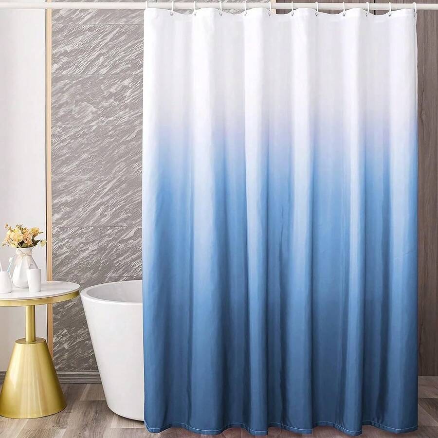 Ombre Shower Curtain Sets For Bathroom Accessories Fabric Polyester Waterproof Modern Shower Curtain Liner With 12 Hooks Navy Blue W72xL72{"Color_name":"Navy","Size_name":"72\"Wx72\"L(Packof1)"} - 多色13 - 查看 1