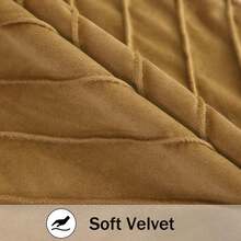 Navy Blue Velvet Throw Pillow Covers 18 X 18 Inch Pack Of 2 With Gold Leather Decor For Couch, Luxury Modern Pillowcases For Living Room, Bedroom Sofa Cushion Bed - 棕色 - 查看 3