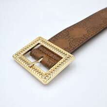 Vintage Floral Print Casual Belt, Suitable For Pairing With Y2K Jeans, Casual Wear For All Seasons