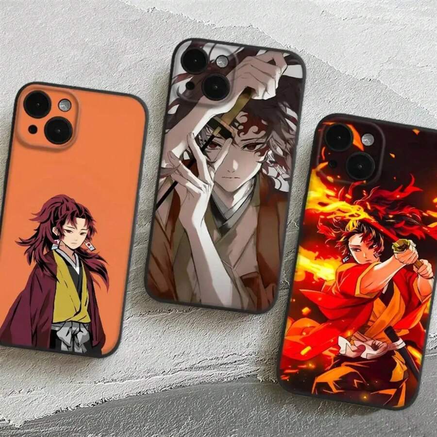 Funda de teléfono con diseño de Tsugikuni Yoriichi compatible con Apple 16, 15, 14, 13, 12, 11, Pro, Max, Mini con efecto de ola de aceite en la parte posterior, funda compatible con Samsung Galaxy S17, S17 Pro, S17 Pro Max - Z3 - Ver 1