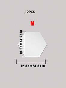 1 bộ Hình lục giác thiết kế gương dán tường - Bạc - Xem 8