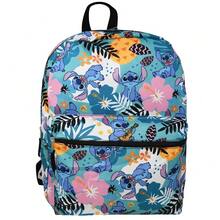 Disney Lilo & Stitch 16" Backpack All-Over Print Flowers Pineapples W/ Front Pocket - Multicolor - View 2