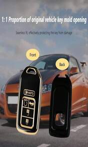 Car Key Fob Cover Compatible With Honda Accord Civic CRV,Soft TPU Key Fob Case With 5 Buttons,Car Essentials KKey Fob Protector (White) - ColorA - 查看 2