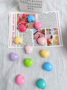 3 pezzi Adesivi casuali a forma di cuore, decorazioni per cover di telefono fai-da-te, fermagli per capelli, accessori per borse, forniture per artigianato in resina