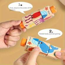 Blocs de construction à puzzle à torsion et rotation pour enfants, convenant aux garçons et aux filles pour l'entraînement sensoriel de préhension, l'appariement de motifs, l'interaction parent-enfant, avec de grandes pièces. Cadeau de Noël et d'anniversaire pour les enfants