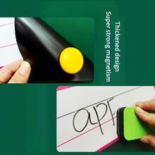 16 件磁性 4 行 3 格黑板贴纸，可重复使用可擦除英语书写白板贴纸，教师课堂学习工具，强磁底部，趣味设计，冰箱贴，彩色语言教学