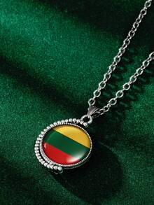 1 Pc Of National Flag Pendant Necklace For Men And Women Couple Lovers , Daily And Street Style National Day Celebration Wearing, Feast Festival Birthday Gift For Brothers Classmates Boyfriend Girlfriend, Retro Unique Traditional Celebrity Style Jewelry - National Flag - View 54