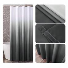 YI & ZE Black Ombre Shower Curtain Sets For Bathroom Accessories Fabric Polyester Waterproof Modern Shower Curtain Liner With 12 Hooks W72xL72{"Color_name":"Black","Size_name":"72\"Wx72\"L(Packof1)"} - 多色17 - 查看 7