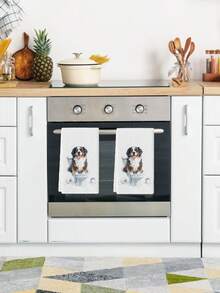 2 buc acuarelă drăguț Bernese Mountain Dog model prosoape de bucătărie fermă decor bucătărie lavete de vase petrecere de vacanță prosoape de baie potrivite pentru masa din bucătărie sufragerie