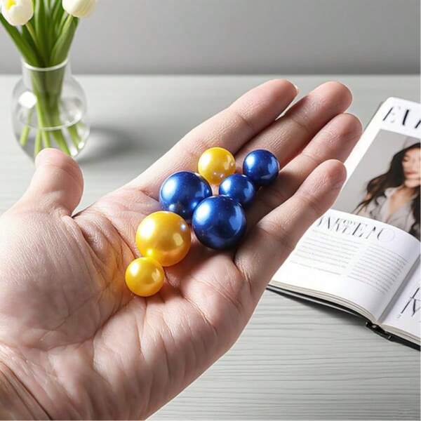 100g Perlas artificiales flotantes para decoración de jarrones, decoración de velas flotantes, centro de mesa del hogar, adecuado para DIY de boda, cumpleaños, fiesta temática, Halloween, decoración central navideña, 10mm, 16mm, 20mm (incluye perlas de agua)