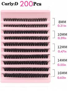 Nối mi chùm kèm nhíp Bond&Seal Mi riêng lẻ DIY Độ dài mi hỗn hợp 30D40D50D Chùm mi mềm mại tự nhiên để trang điểm tại nhà - Hồng - Xem 23