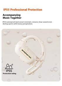 Monster Fones de Ouvido Bluetooth Moxing GT29 de Orelha Aberta, Modelo Sem Fio 2025 Novo, Tradução AI Deepseek, Corrida Esportiva, Deepseek+Tradução AI+Ajuste de EQ, Tecnologia de Foco em Ondas Sonoras+Cancelamento de Ruído Preciso AI+Áudio à Prova de Vazamento