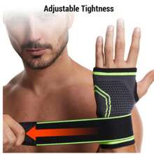 Muñequera Con Correa Ajustable, Soporte Para Muñeca Pulso De Compresión B Con Cinta De Presión Pulsera Deportiva - NEGRO/VERDE - Ver 11