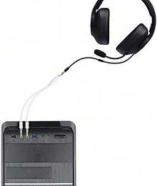 Nanocable Cable Adaptador Audio Jack 3.5/H de 4 Pines a 2 Jack 3.5/M de 3 Pines, Blanco, 20 Cm - Blanco - Ver 3