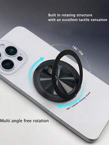 1pc Metal Phone Holder Sticker, Slim & Elegant 360° Rotating Invisible Desktop Stand, Suitable For Any Phone Case, Convenient For Watching Videos And Sports - Multicolor - View 6