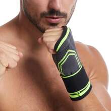 Muñequera Con Correa Ajustable, Soporte Para Muñeca Pulso De Compresión B Con Cinta De Presión Pulsera Deportiva - NEGRO/VERDE - Ver 8