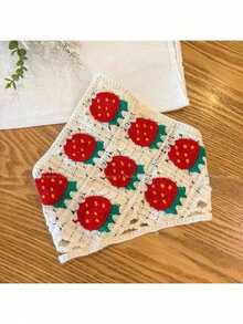 1 pieza/Set Diadema con diseño de cereza hueca y dulce en estilo INS, bufanda para mujer, banda para el cabello de otoño, accesorios para el cabello de mujer, pañuelo casual, banda para sudar, envoltorio para el cabello de invierno para atuendos de vacaciones de mujer