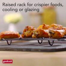 GoodCook 15 X 10.5 Nonstick Carbon Steel Baking Pan And Raised Wire Rack Pizza Crisper Crispy Bacon Multipurpose Cooking Sheet Pan Cooling Rack Kitchen Cookware Set Dishwasher