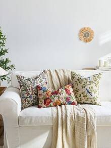 1件/2件装花卉图案装饰抱枕套，四季皆宜，多种颜色、图案和尺寸可选，高密度提花面料枕套（不含枕芯），拉链封口，适合节日派对，可搭配米色沙发靠垫、沙发枕、床枕、客厅、办公室、汽车靠枕，也可作为一份简约柔软的礼物。 - 綠葉向日葵 - 查看 5