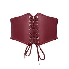 Bbonlinedres Womens Corset Belt Renaissance Costume Lace-Up Elastic Underbust Wide Waist Cincher Belts{"Size":"Medium","Color":"DarkRed"} - 深紅色 - 查看 1