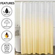 Yellow Ombre Shower Curtain Sets For Bathroom Accessories Fabric Polyester Waterproof Modern Shower Curtain Liner With 12 Hooks W72xL84{"Color_name":"Yellow","Size_name":"72\"Wx84\"L(Packof1)"} - 多色23 - 查看 8