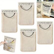 Large Capacity Mesh Storage Bag, Wall-Mounted Hanging Organizer, Reusable Household Door Back Organizing Net Pouch, Breathable Simple Design For Kitchen Tool Organization - trắng - Xem 9