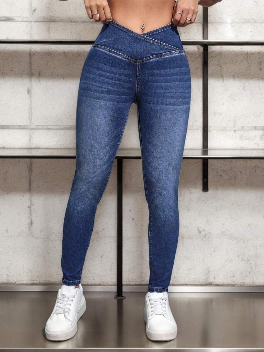 Women Jeans - Dark Wash - View 1