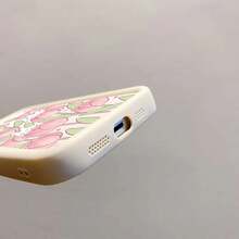 Funda de teléfono móvil estilo tulipán para 15/15Plus/15Pro/15Promax,  14/14Plus/14Pro/14Promax,  13/13Pro/13Promax,  12/12Pro/12Promax,  11/11Pro/11ProMax,  7/8Plus,  XR/XSMax - Blanco - Ver 4