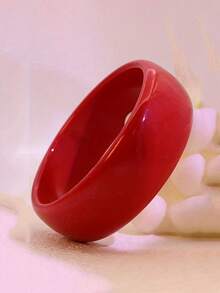 3 chiếc vòng tay Acrylic Dopamine bản rộng nhiều màu sắc thời trang và dễ thương dành cho nữ, đa năng cho mọi mùa, kỳ nghỉ và du lịch - Đỏ - Xem 5