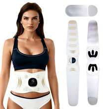 Abdominal Stimulator, Abdominal Shaping Belt, Muscle Stimulator With Heating Function, Used For Reducing Abdominal Fat, Removing Cellulite, Burning Fat, Postpartum Abdominal Exercise, Making The Abdomen Smooth And Tight, Lower Back Massager, Relieving Pain, Suitable Gift For Men And Women - Beige - View 2