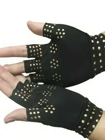 透气聚酯纤维男女通用铜压缩手套提供手部支撑并缓解肌肉紧张，适合工作、运动和休闲