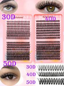 Nối mi chùm kèm nhíp Bond&Seal Mi riêng lẻ DIY Độ dài mi hỗn hợp 30D40D50D Chùm mi mềm mại tự nhiên để trang điểm tại nhà - Hồng - Xem 15