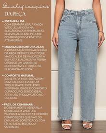 Gaven Women's Wide Leg 100% Jeans, Premium Thick Marbled Fabric, High Waist - Xám - Xem 10