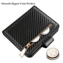 Minimalist Bifold Wallet RFID Credit Card Wallet Card Holder For Women Or Men, Black Carbon Fiber{"Color_name":"CarbonFiber"} - 多色6 - 查看 3