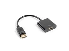 Lanberg AD-0009-BK 視訊線轉接器 0.1 公尺 DisplayPort 轉 HDMI A 型（標準）黑色 - 黑色 - 查看 1