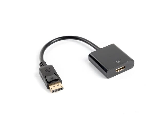 Lanberg AD-0009-BK 視訊線轉接器 0.1 公尺 DisplayPort 轉 HDMI A 型（標準）黑色 - 黑色 - 查看 1
