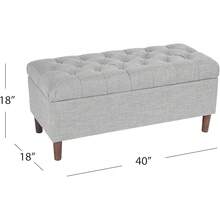 Home Decor | Tufted Ainsley Button Storage Ottoman Bench With Hinged Lid | Ottoman Bench With Storage For Living Room &