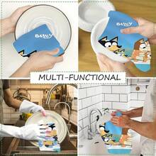 [Bluey Towel Set] 2/4/6/8/10/12pcs Christmas Towel Set - Holiday Decor, Bathroom And Kitchen Towels, Bluey Printed Pattern - Super Soft & Microfiber Fabric, Suitable For Christmas Party Decor, Gifts, Home Use - Quick Dry & Easy Care, Christmas Blue Theme, Fabric, Daily Decor, Home Decor, Christmas Kitchen Towels Shower Towels For Beaty Salon, Hotel Sports,Home Essentials, Towel, Skin Care