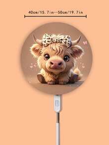 1 pièce, Jolie housse de ventilateur de vache des highlands et de tournesol, Housse anti-poussière pour ventilateur électrique sur pied, Accessoires de décoration pour la maison, Housse anti-poussière avec motif personnalisé, Housse anti-poussière en tissu durable